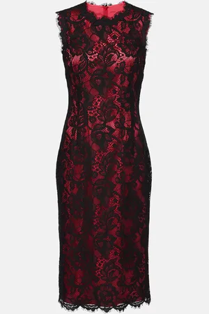 Dolce & Gabbana Vestido midi de encaje de mezcla de algodón
