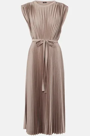 Joseph Vestido midi Volta de satén plisado