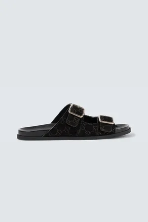 Gucci Sandalias de ante con GG