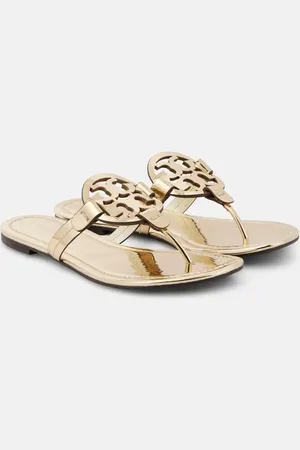 Tory Burch Sandalias Miller de piel metalizada