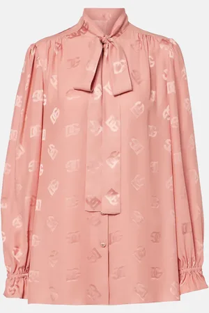 Dolce & Gabbana Blusa de satén de seda con DG