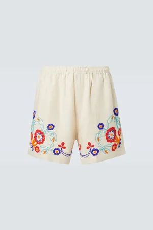BODE Shorts Garden Party de lino con cuentas