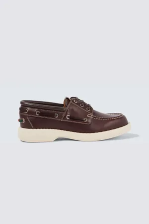 Gucci Náuticos de piel con Web