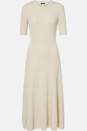 Joseph Vestido midi acanalado de lana