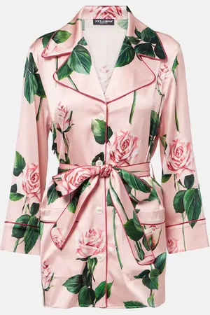 Dolce & Gabbana Blusa de satén de mezcla de seda floral
