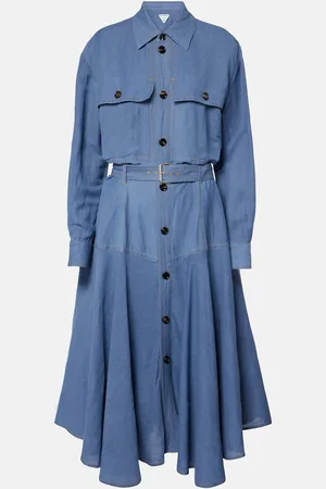 Bottega Veneta Vestido camisero con cinturón