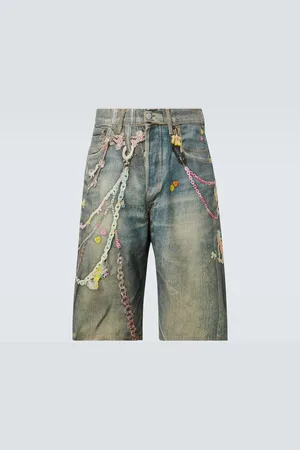Acne Studios Shorts de denim trompe l