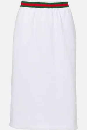 Gucci Falda midi de jersey de algodón