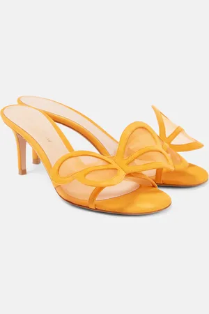 Gianvito Rossi Mules Ilia de malla con ante