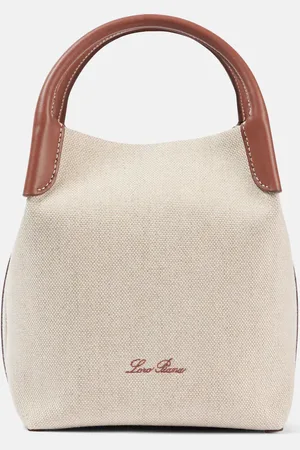 Loro Piana Bolso Bale Small de lona con piel