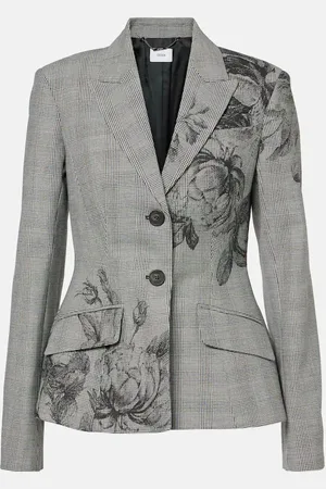 Erdem Blazer floral a cuadros Príncipe de Gales