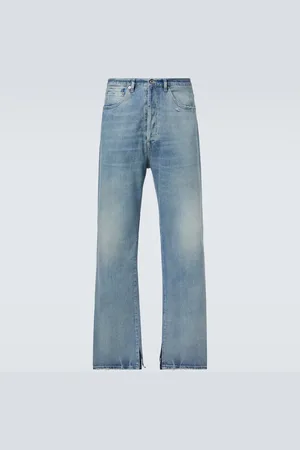 Maison Margiela Jeans anchos de tiro medio con efecto desgastado