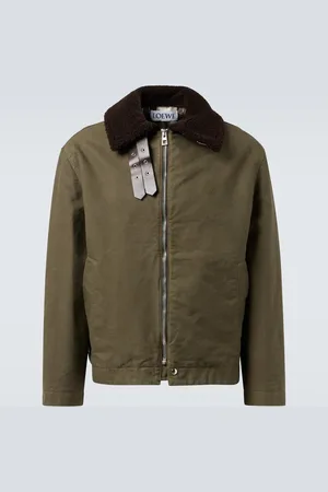 Loewe Chaqueta de sarga de algodón con borrego