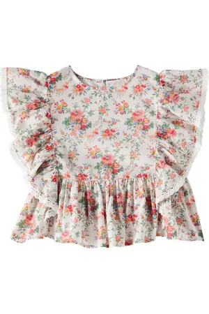Louise Misha Top Ines de gasa de algodón floral