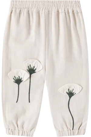 Donsje Bebé - pantalones Anje de lino bordados