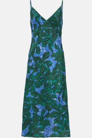 DRIES VAN NOTEN Vestido lencero de seda estampado