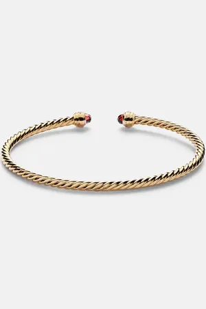 David Yurman Pulsera Cablespira® Flex de oro de 18 ct con granates y diamantes