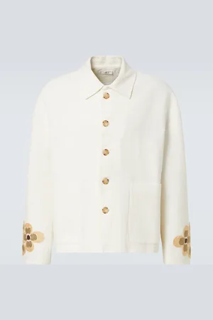 COMMAS Chaqueta de lino floral y algodón bouclé