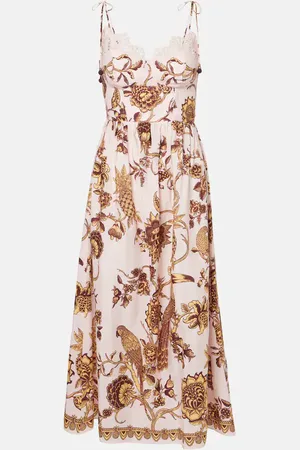 Farm Rio Vestido midi Tropical Landing