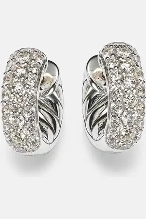 David Yurman Pendientes de aro DY Mercer® de plata de ley con diamantes