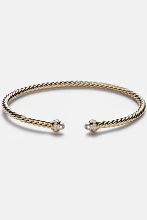 David Yurman Pulsera Cablespira® Flex de oro de 18 ct con perlas y diamantes