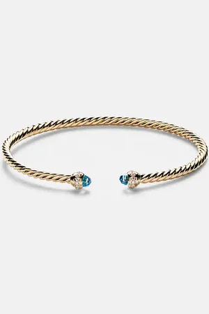 David Yurman Pulsera Cablespira® Flex de oro de 18 ct con topacios y diamantes