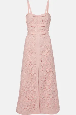 Giambattista Valli Vestido midi de macramé con lazo