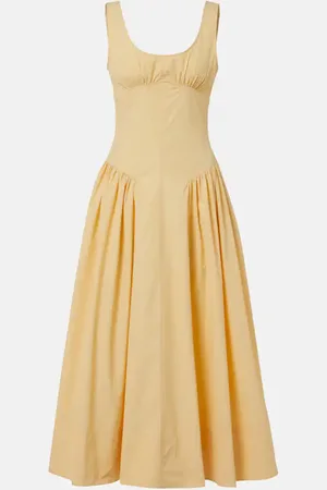 Proenza Schouler Vestido midi White Label Kendall de mezcla de algodón