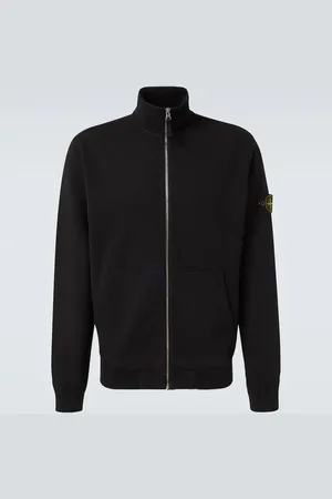 Stone Island Cárdigan de algodón con cremallera
