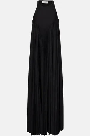 Sportmax Vestido largo de jersey plisado