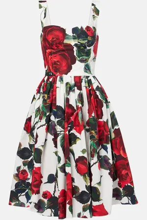 Dolce & Gabbana Vestido midi de popelín de algodón