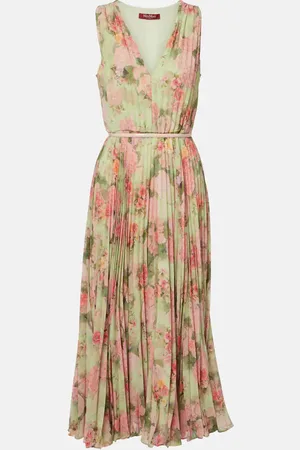 Max Mara Vestido midi de georgette floral