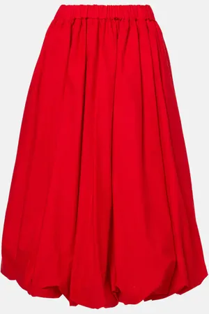 NOIR KEI NINOMIYA Falda midi de algodón fruncida