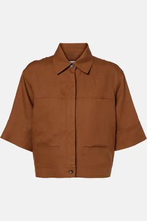 Max Mara Camisa de lino cropped