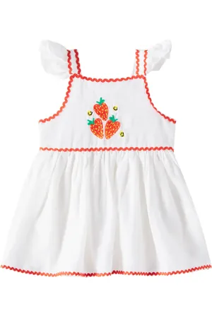 Stella McCartney Bebé - vestido de lino y algodón bordado