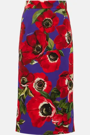 Dolce & Gabbana Falda tubo de mezcla de seda floral