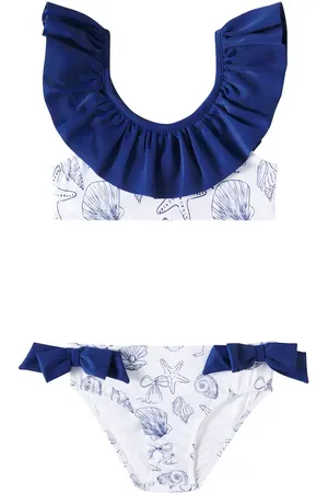PATACHOU Bikini estampado con lazo y volantes