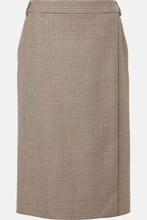 Stella McCartney Falda tubo de lana con pata de gallo