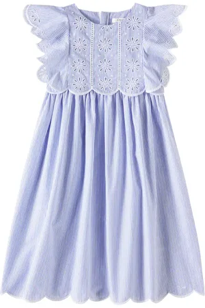 Chloé Chloé Kids Vestido bordado a rayas