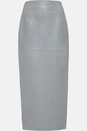 Prada Falda tubo de piel de tiro alto
