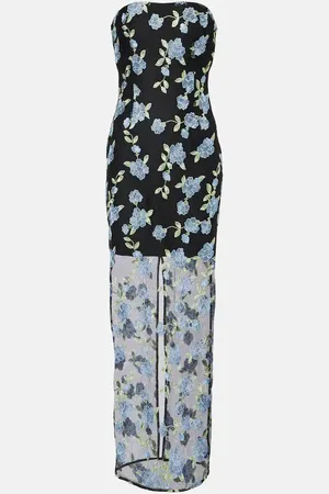 ROTATE Vestido tubo de malla floral