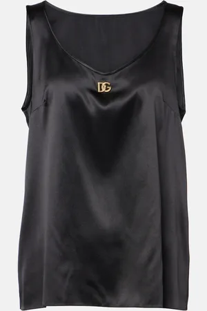 Dolce & Gabbana Tank top DG en satén de mezcla de seda