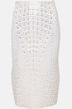 Alaïa Alaïa Falda tubo de tiro alto estampada