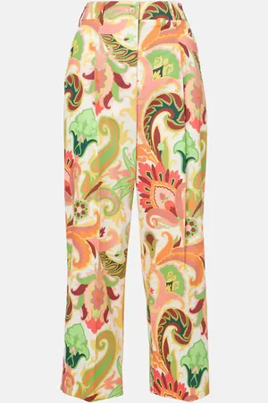 Etro Pantalones anchos de algodón estampados