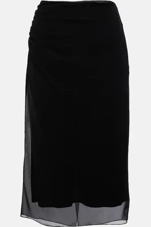 Prada Falda tubo de georgette semitransparente