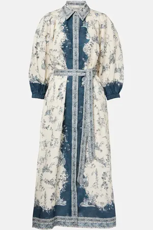ALÉMAIS Alémais Vestido camisero midi Casa estampado