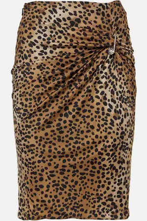 VERSACE Falda tubo fruncida Safety Pin estampada