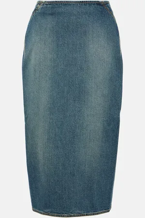 Alaïa Alaïa Falda tubo de denim
