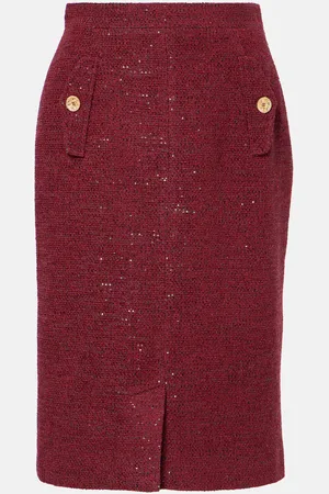 Alessandra Rich Falda tubo de tweed con lentejuelas