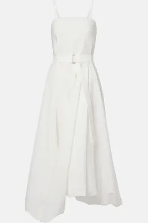 Brunello Cucinelli Vestido midi de mezcla de algodón